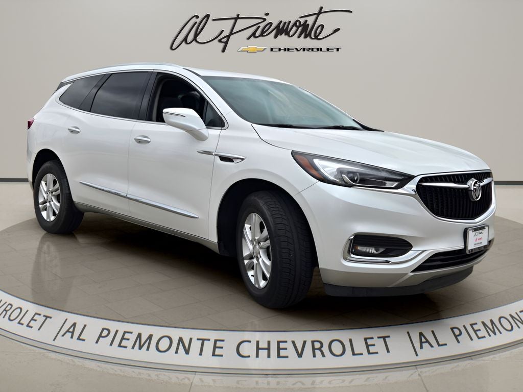 2018 Buick Enclave Essence in White Frost — front three-quarter view